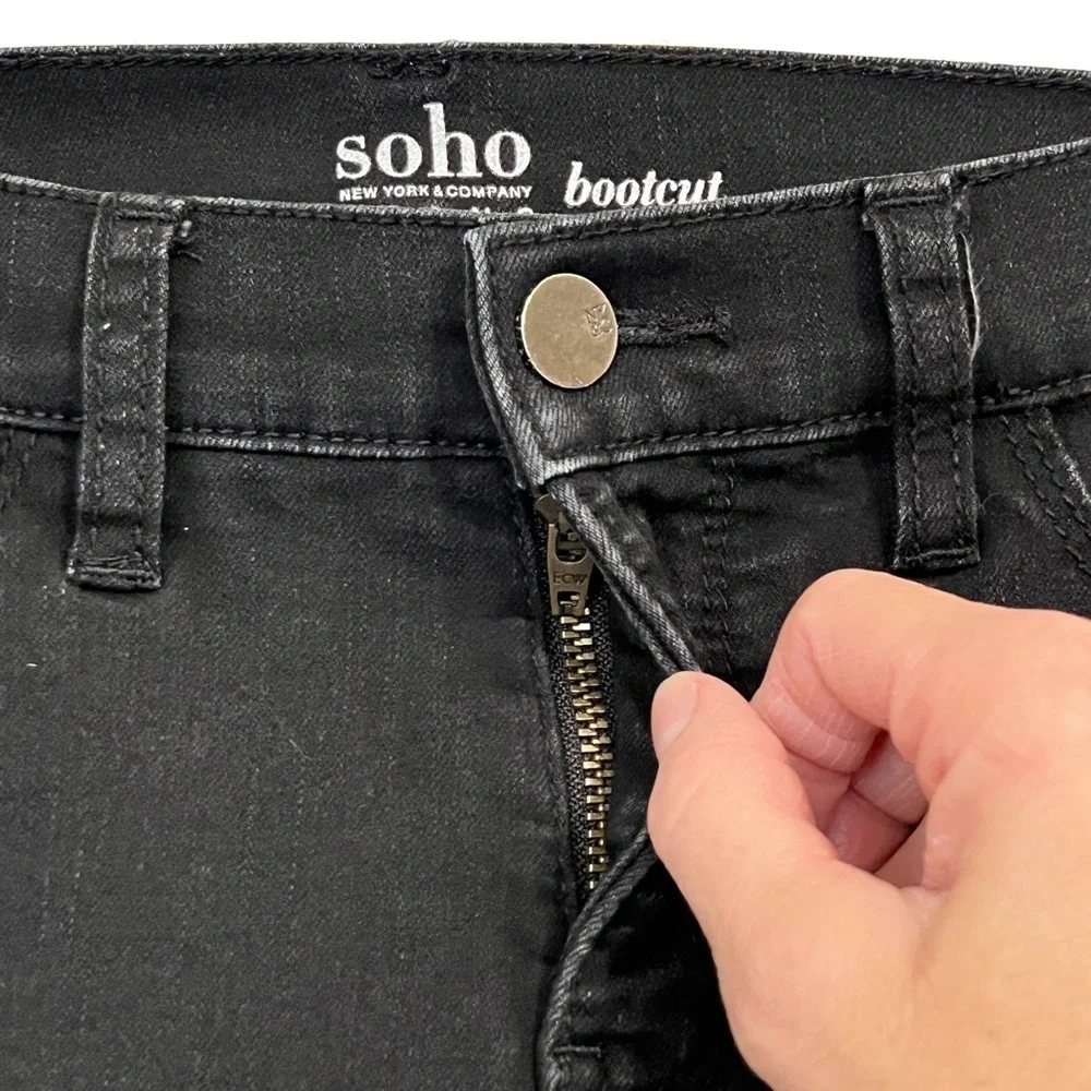 Soho New York & Co. Women’s Black Denim Bootcut Jeans Size 10 Petite